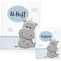 Funda para cuaderno de animales- funda para cuaderno y cartilla de vacunación- regalo ideal para nacimiento azul Caballo…